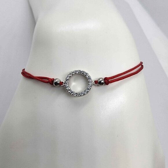 NEW Sterling Silver 925 Round Design with Adjustable Bracelet - Picture 2 of 3